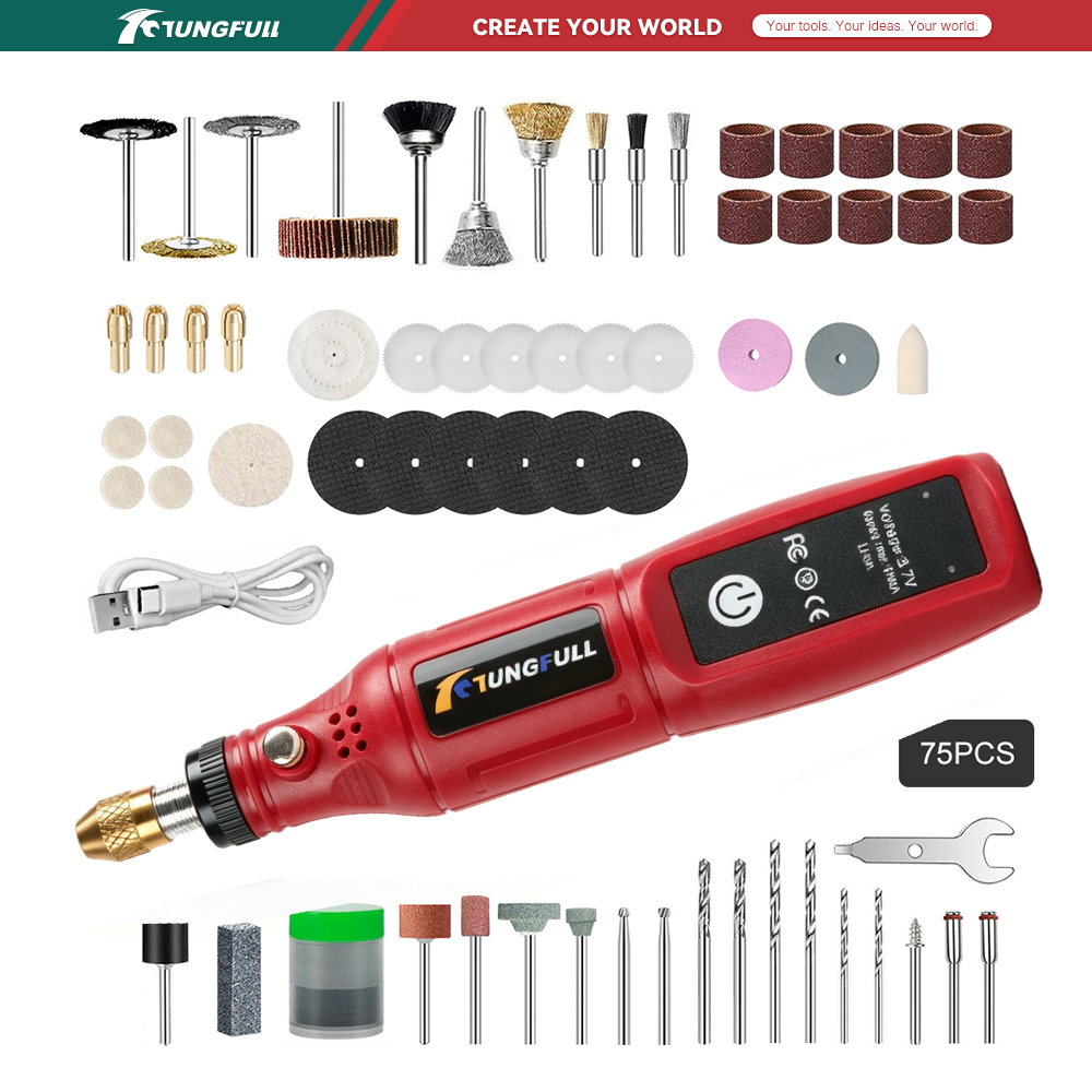 Power Tools For Workshop - TUNGFULL 3.7V Cordless Rotary Tool USB
