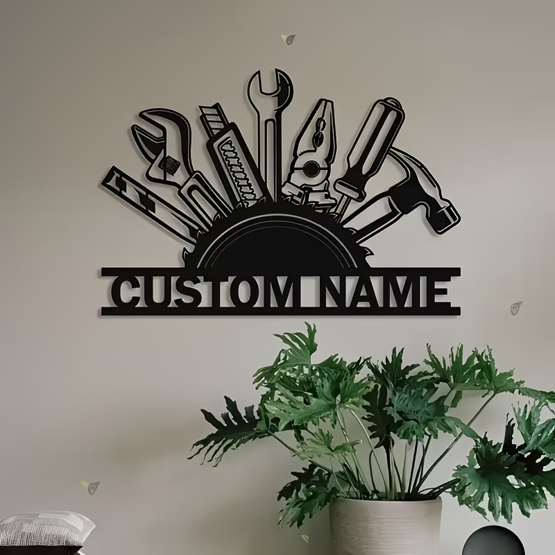 Workshop Tools Name - Custom Metal Tool Wall Art -