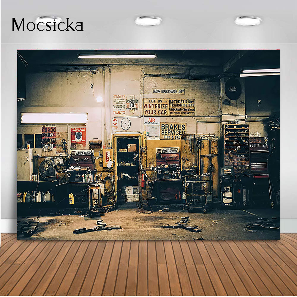 Retro Sửa Chữa Xe Phông Nền Cô - đánh giá và giá Workshop Tools Background